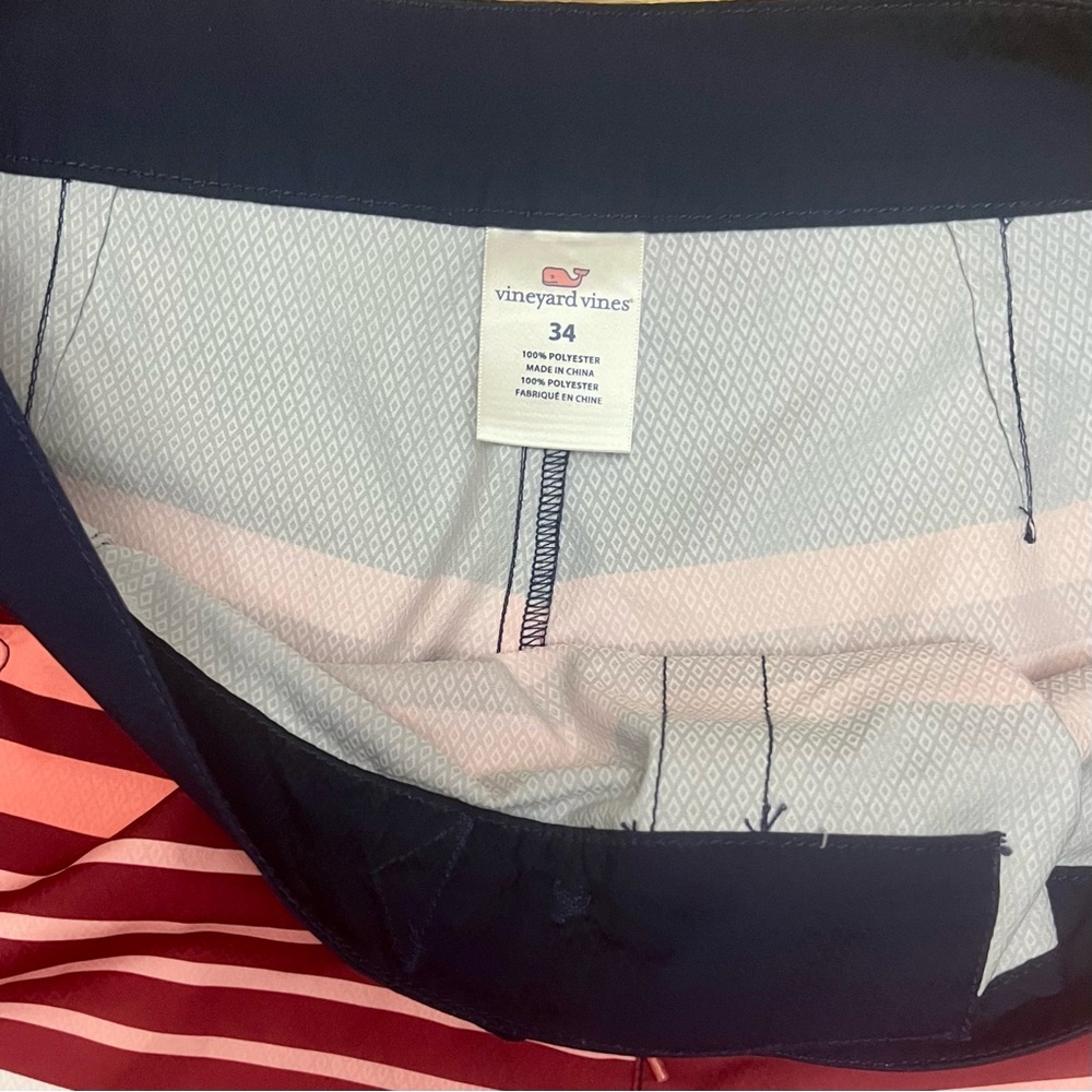 Vineyard Vines Men’s Surflodge Windward Board Shorts Striped Size 34 Side Zipper - Picture 5 of 9